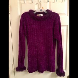 purple sweater plush long sleeve